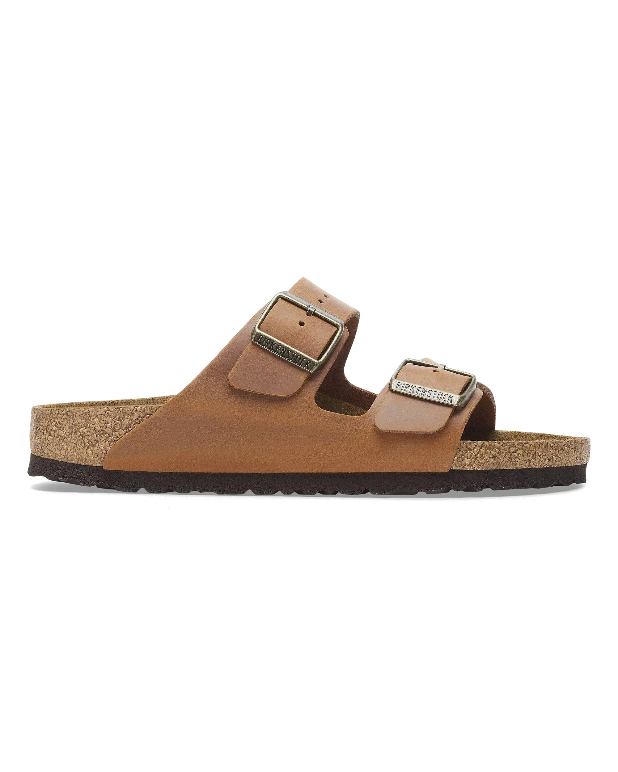 Sandales Birkenstock Arizona en cuir naturel huilé couleur cognac
