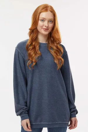 Boxercraft Mens Corduroy Crewneck Sweatshirt - Navy Blue