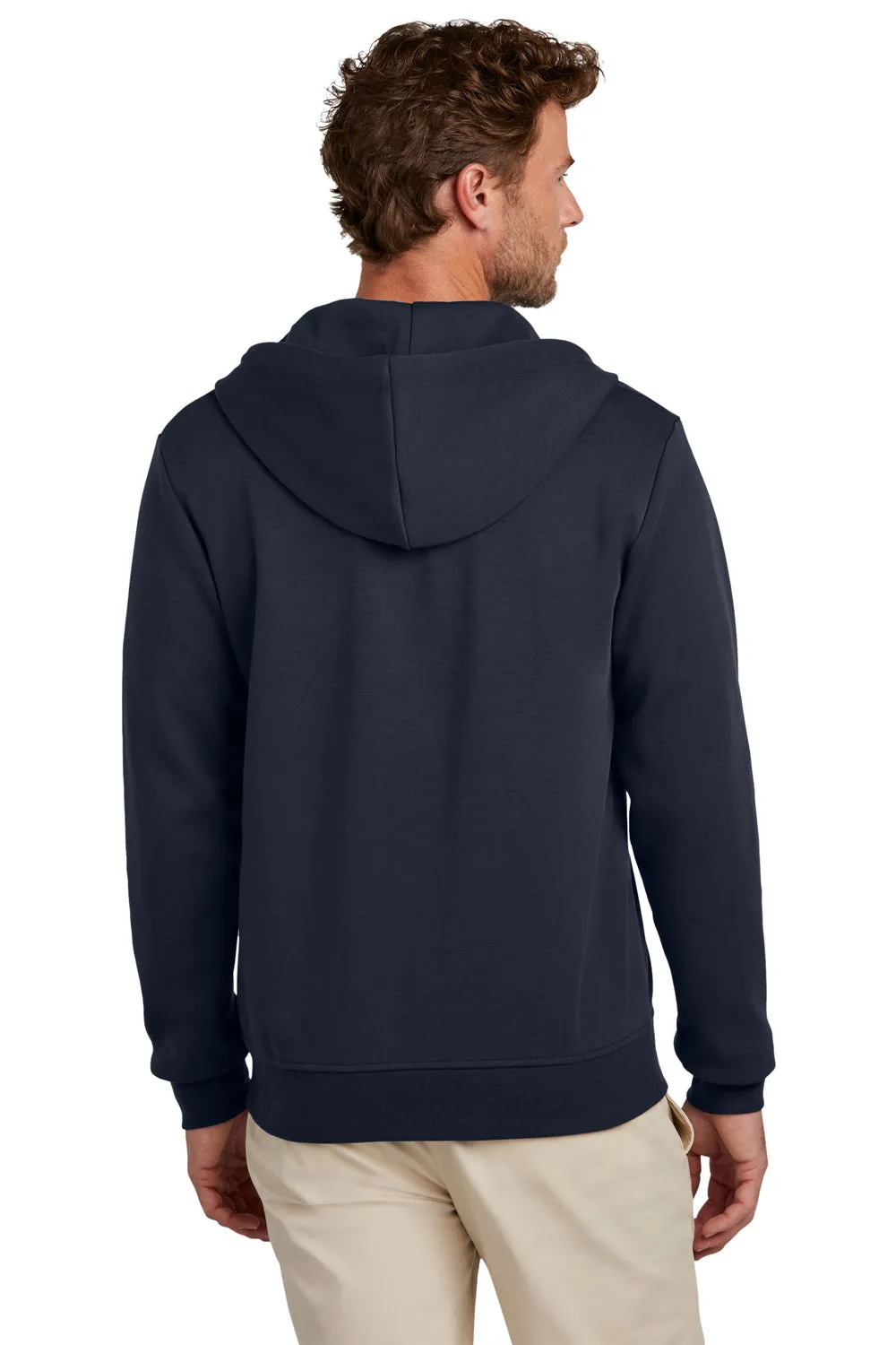 Brooks Brothers Sweat à capuche homme en double tricot avec fermeture éclair et poches - Bleu marine nuit