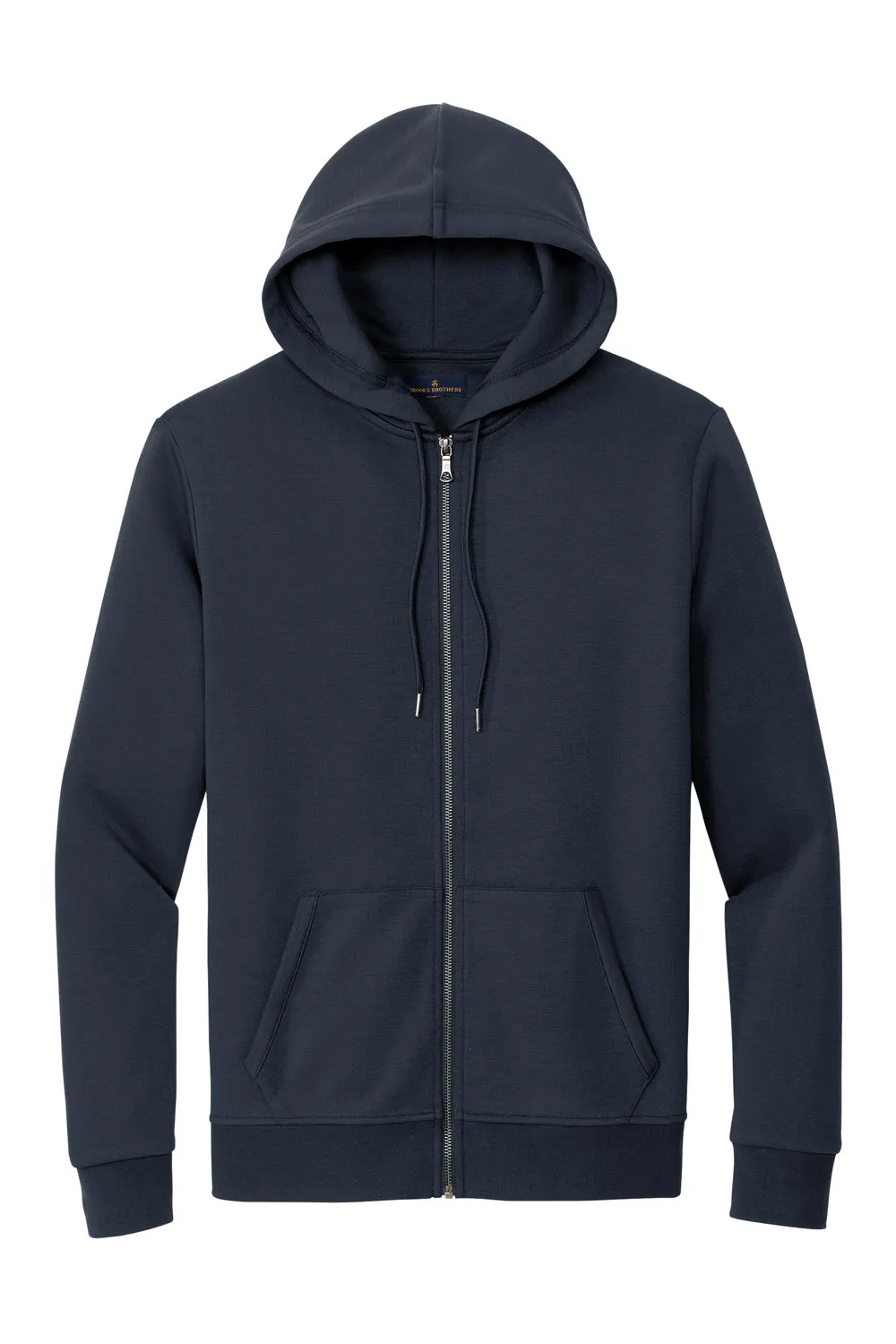 Brooks Brothers Sweat à capuche homme en double tricot avec fermeture éclair et poches - Bleu marine nuit