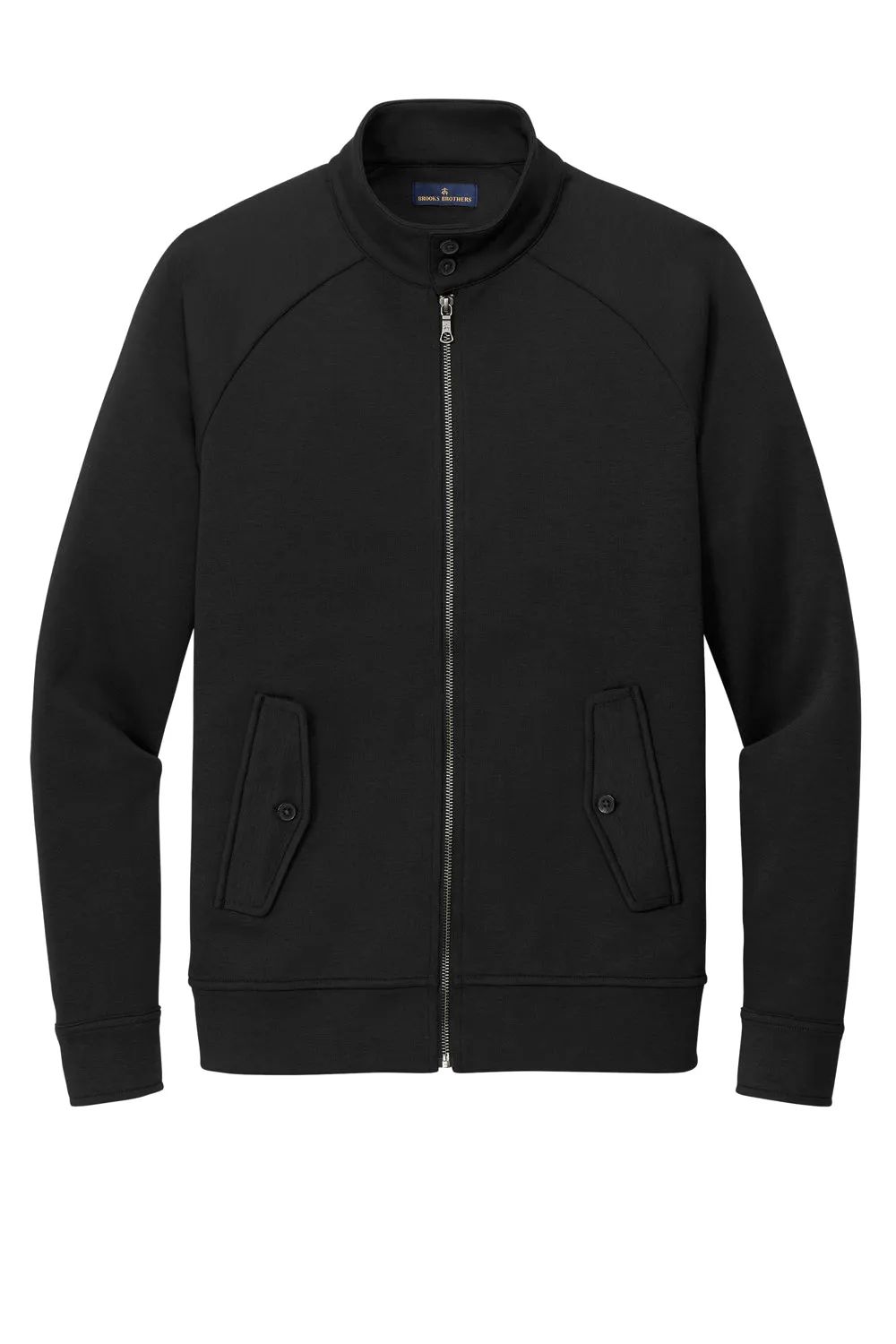 Pull à capuche Brooks Brothers pour homme en double tricot avec fermeture éclair et poches - Noir profond