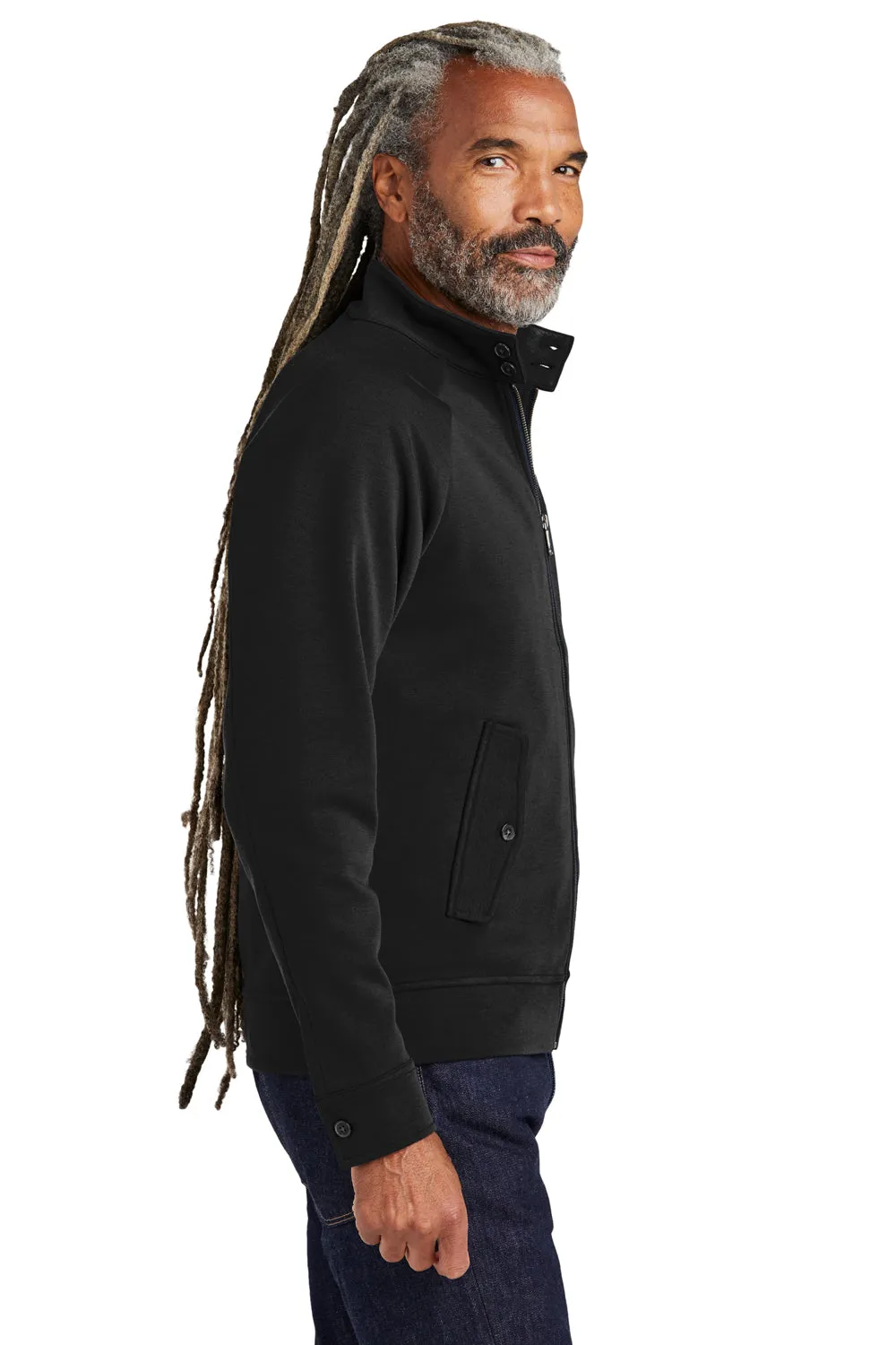 Pull à capuche Brooks Brothers pour homme en double tricot avec fermeture éclair et poches - Noir profond
