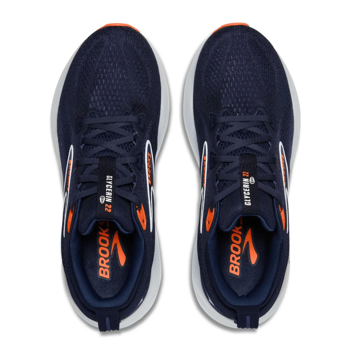 Brooks Glycerin 22 pour Homme en Peacoat/Bleu Ruban/Orange