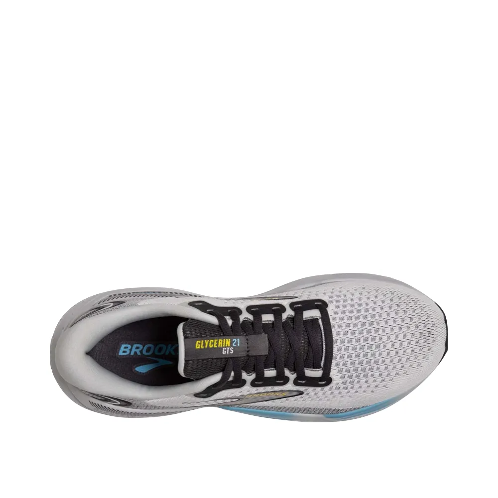 Chaussure de course Brooks Glycerin GTS 21 pour homme en noix de coco/fer forgé/jaune