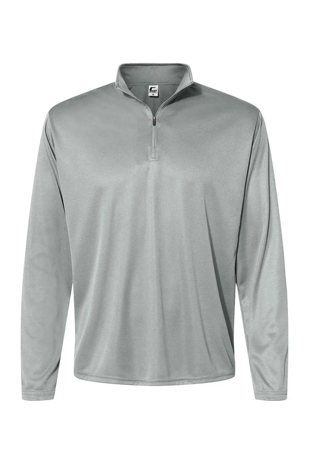 C2 Sport Sweat-shirt Homme à effet 1/4 Zip évacuant l'humidité - Gris argenté