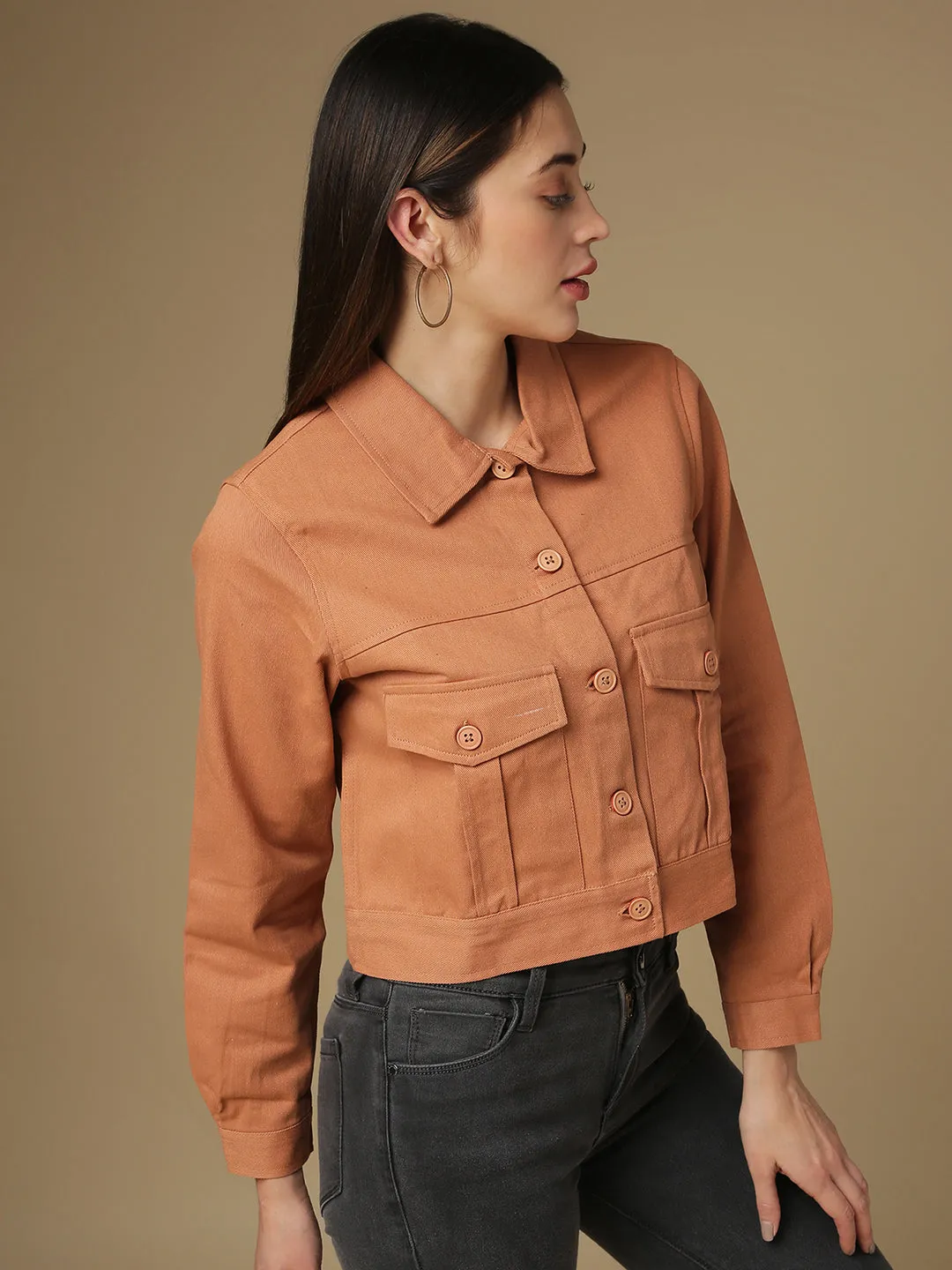 Veste en denim décontractée solide et élégante pour femmes Campus Sutra