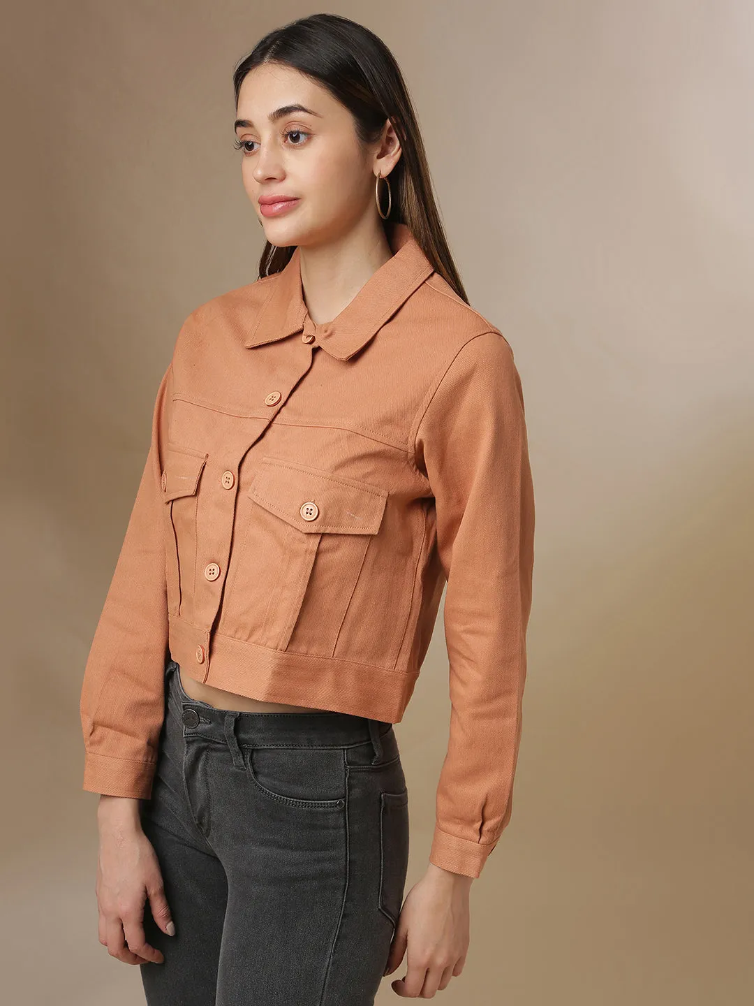 Veste en denim décontractée solide et élégante pour femmes Campus Sutra