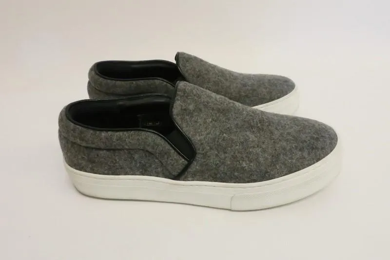 Celine Skate Sneakers Gris Flanelle Taille 37.5 Slip-On Plat