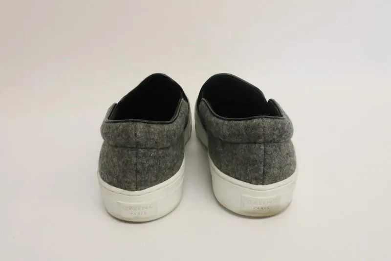 Celine Skate Sneakers Gris Flanelle Taille 37.5 Slip-On Plat