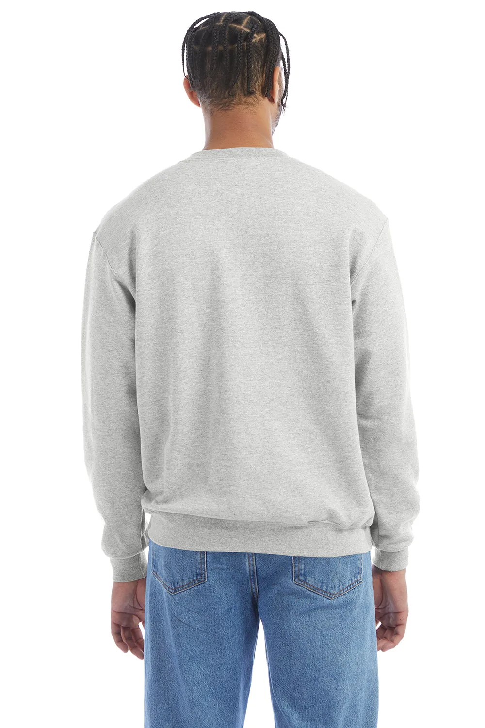 Champion Sweat-shirt à col rond en polaire anti-humidité éco Double Dry pour homme - Gris argenté