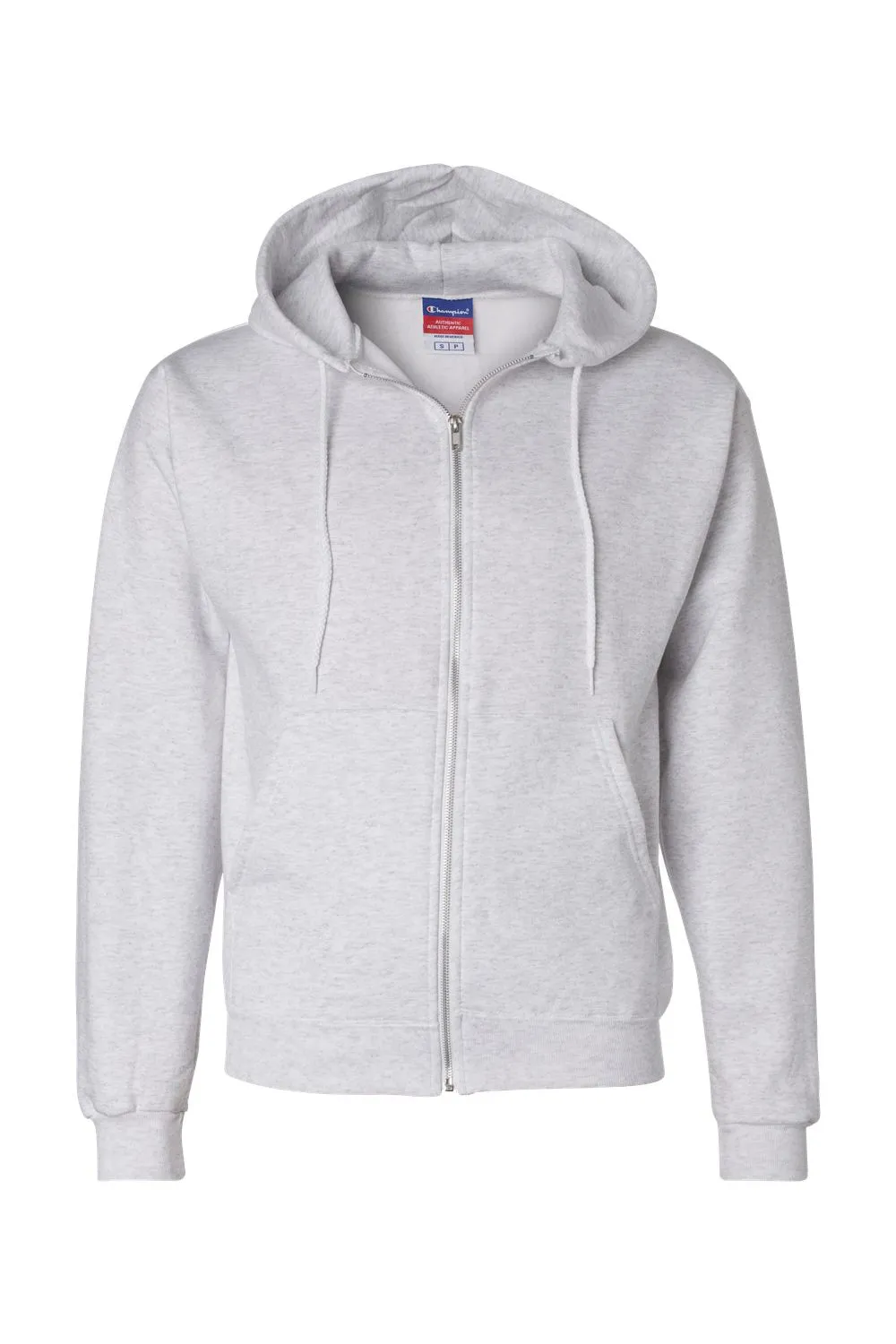 Champion Sweat à capuche homme en polaire double séchage éco anti-humidité avec fermeture éclair et poches - Gris argenté