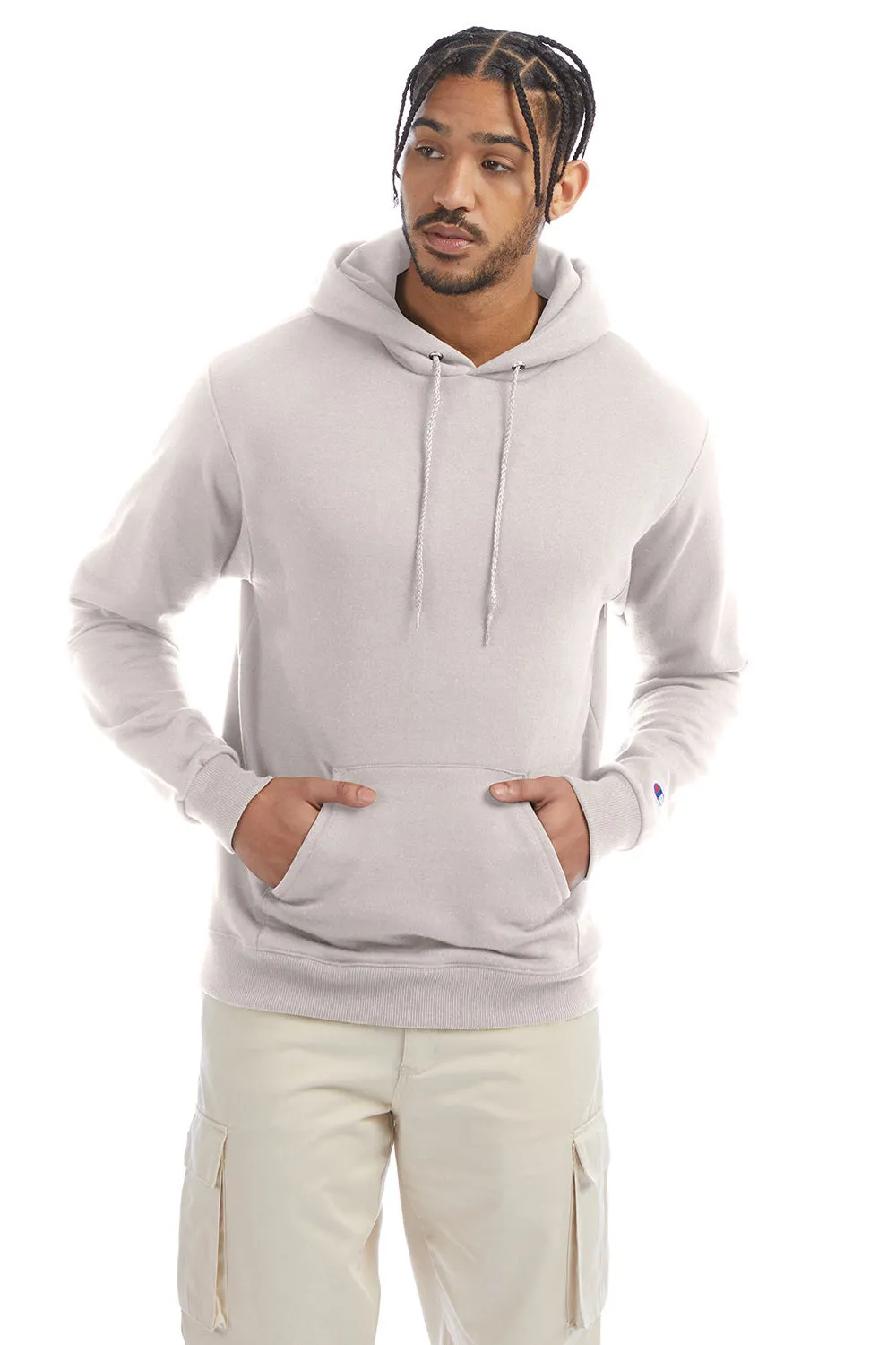 Champion Sweat à capuche pour homme en polaire double séchage éco anti-humidité avec poche kangourou - Rose poudré