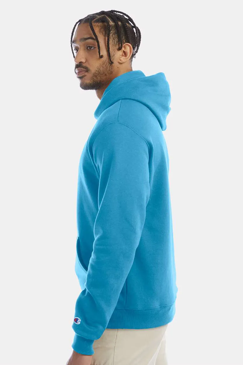 Champion Sweat à capuche pour homme en polaire double séchage éco anti-humidité avec poche kangourou - Bleu lagon