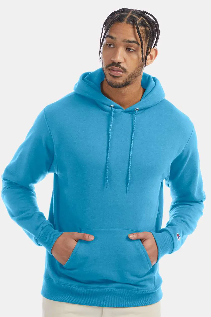 Champion Sweat à capuche pour homme en polaire double séchage éco anti-humidité avec poche kangourou - Bleu lagon
