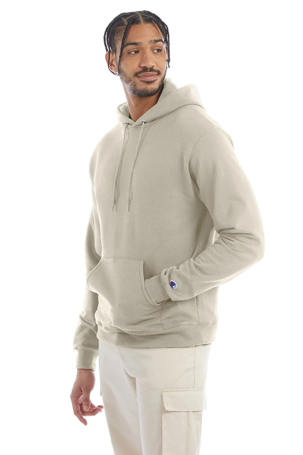 Champion Sweat à capuche pour homme en polaire double séchage éco anti-humidité avec poche kangourou - Sable