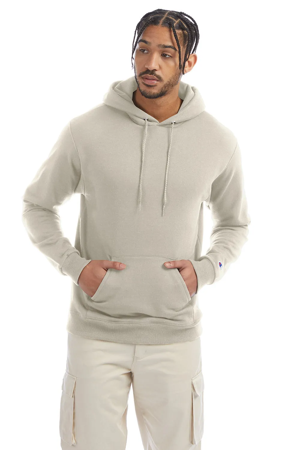Champion Sweat à capuche pour homme en polaire double séchage éco anti-humidité avec poche kangourou - Sable