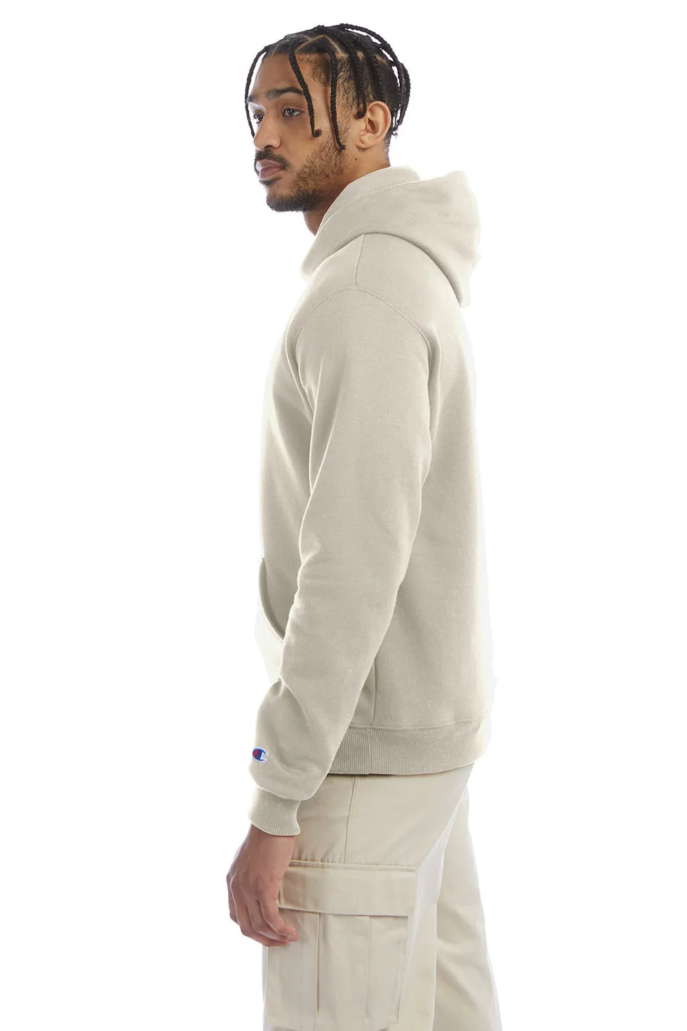 Champion Sweat à capuche pour homme en polaire double séchage éco anti-humidité avec poche kangourou - Sable