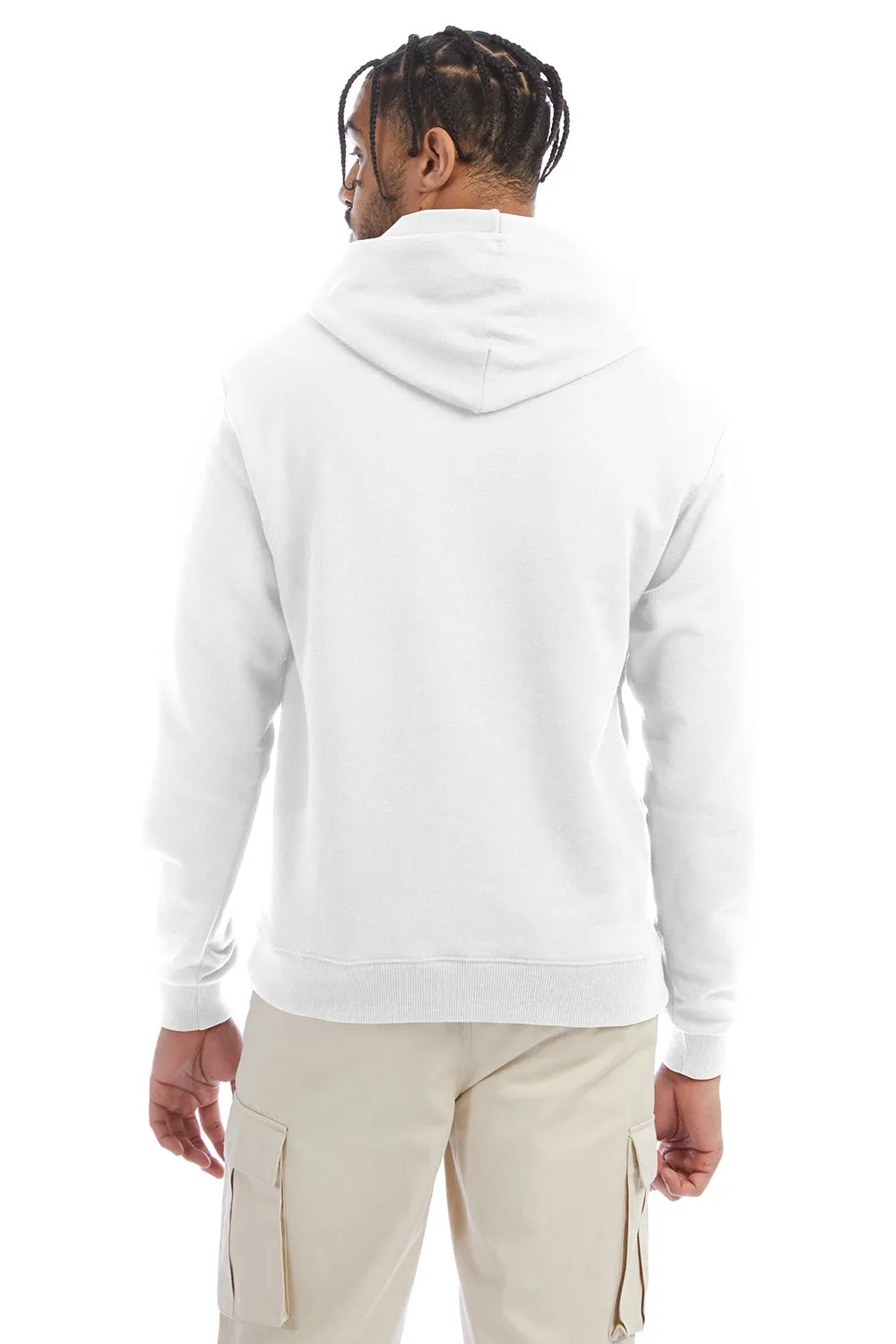 Champion Sweat à capuche pour homme en polaire double séchage éco anti-humidité avec poche kangourou - Blanc