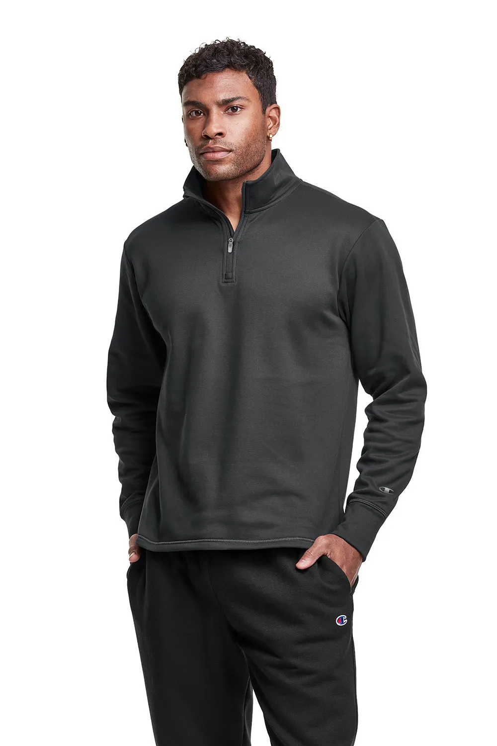 Champion Sweat-shirt Homme Sport 1/4 Zip - Gris Furtif