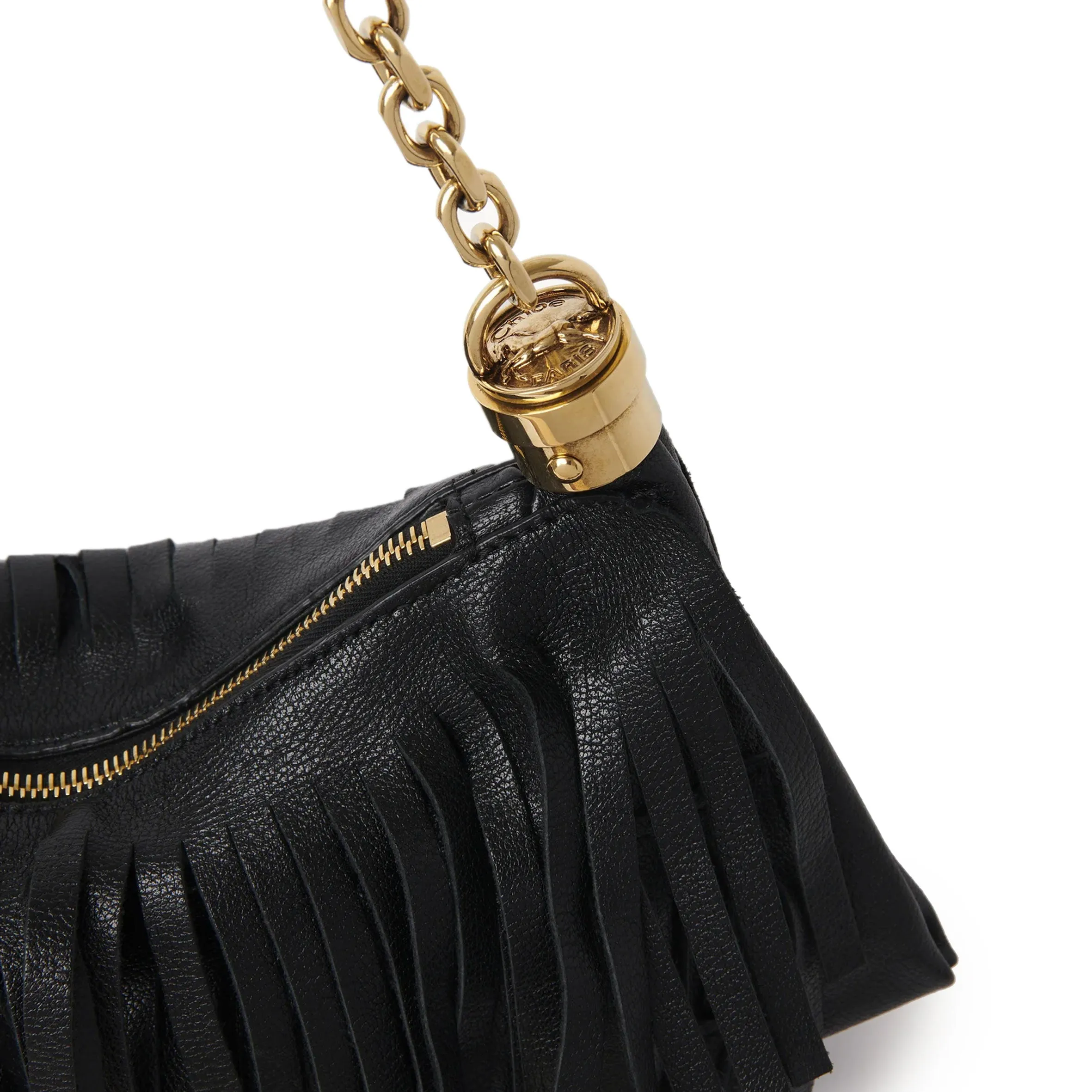 Chloé Sacs Petit Foulard Frange Petit, Noir