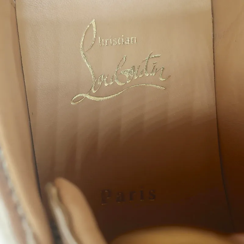 Christian Louboutin Vieira Spike Sneakers Imprimé Léopard Doré Métallisé Taille 37.5