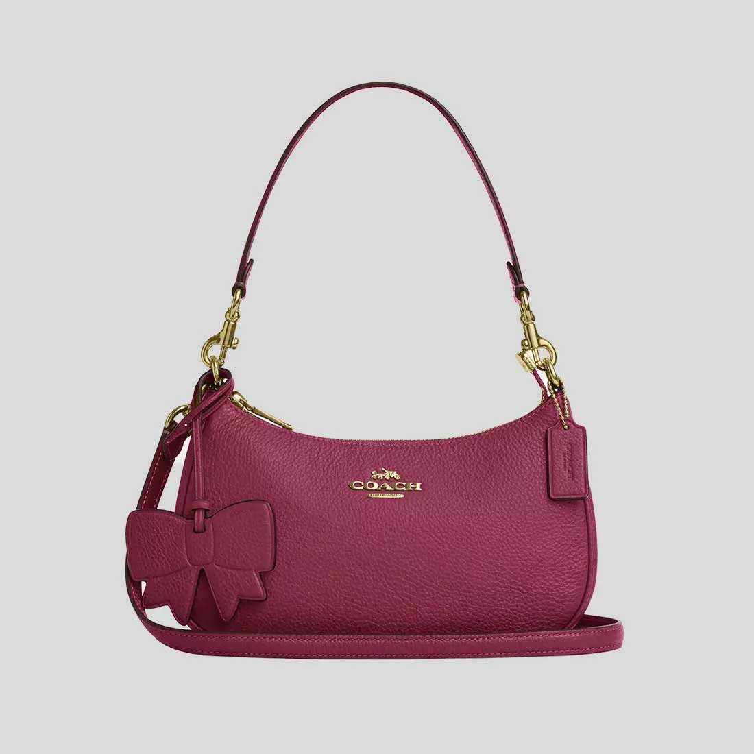Sac à bandoulière COACH Teri avec charme en nœud rose CY654