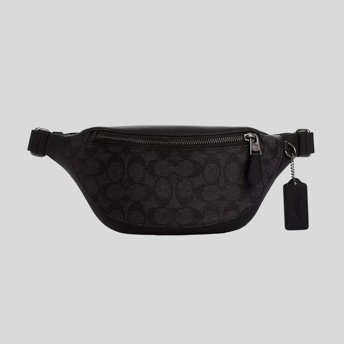 Sac à bandoulière mini Warren COACH en toile signature anthracite/noir CW369