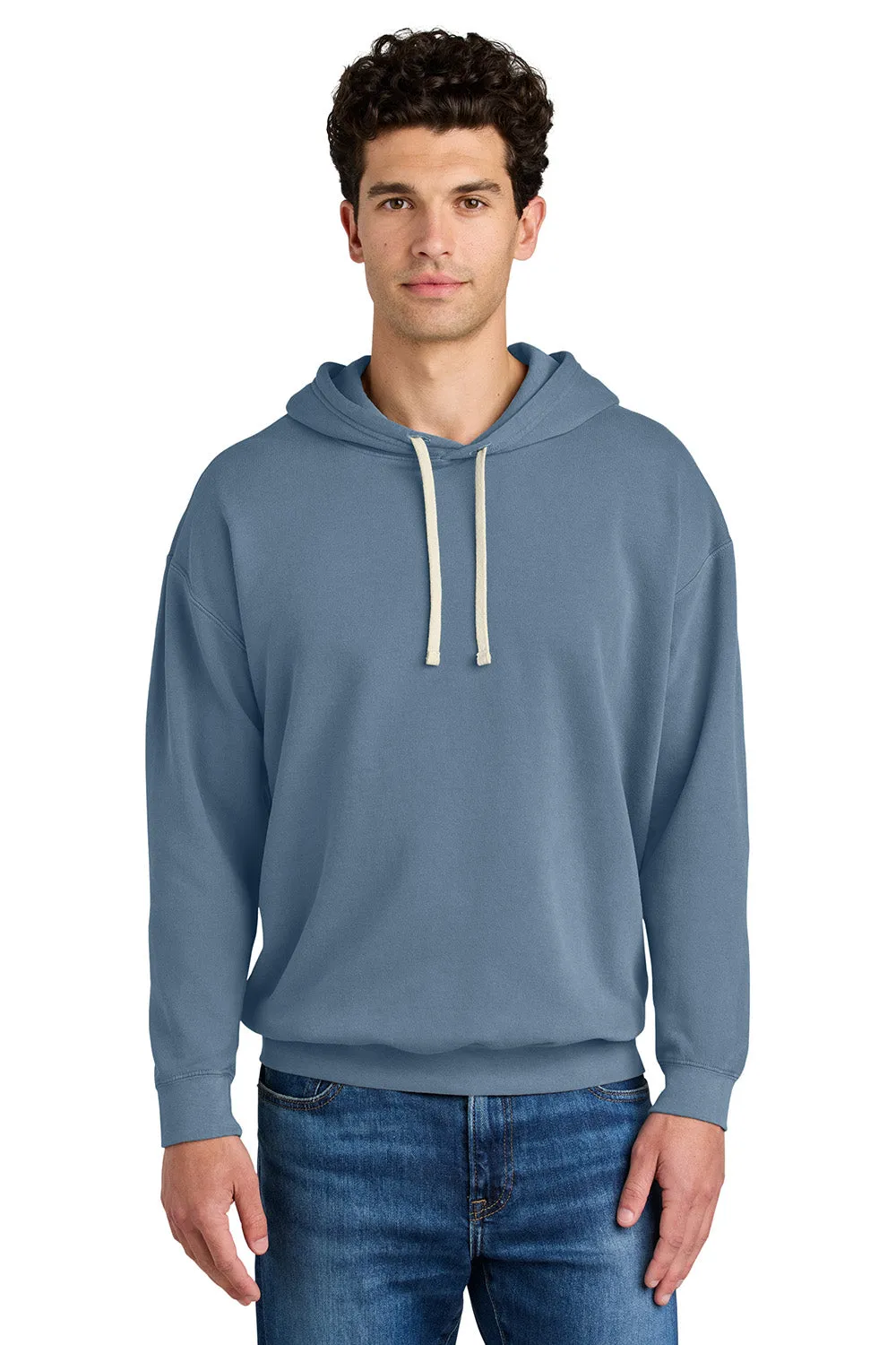 Pull à capuche en polaire teint vêtement pour hommes Comfort Colors - Bleu Jean