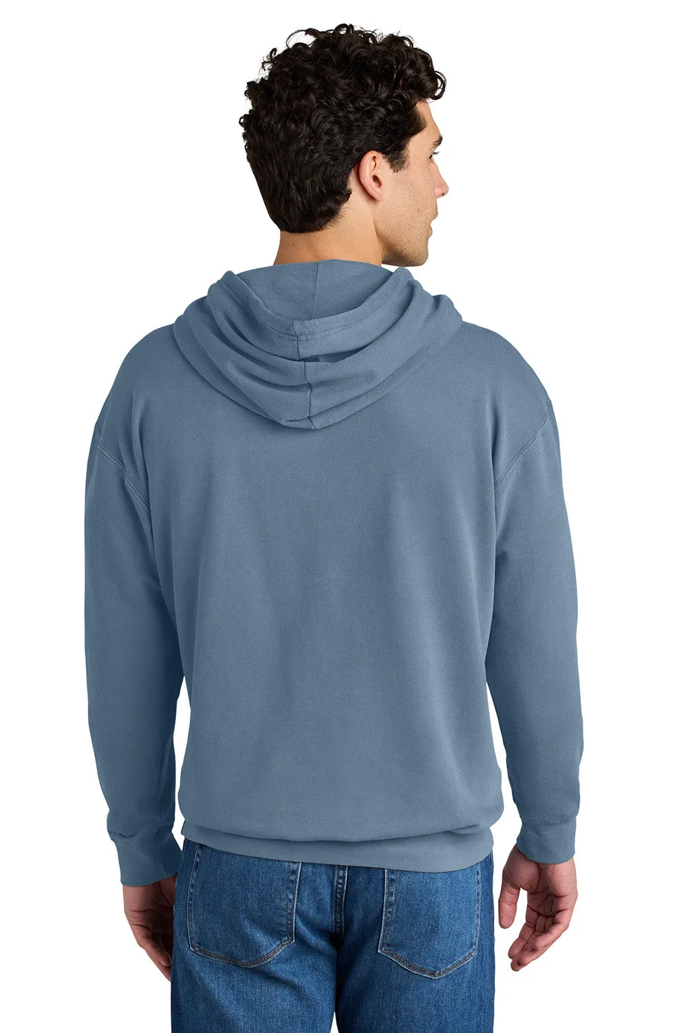 Pull à capuche en polaire teint vêtement pour hommes Comfort Colors - Bleu Jean