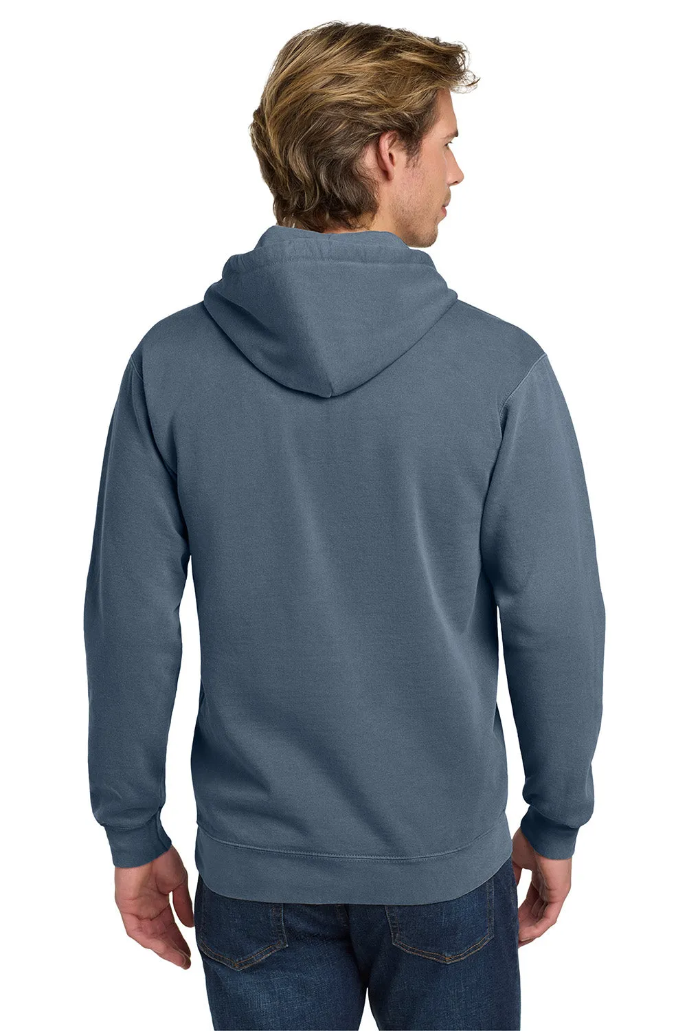 Pull à capuche pour homme Comfort Colors avec poche kangourou - Bleu Jean