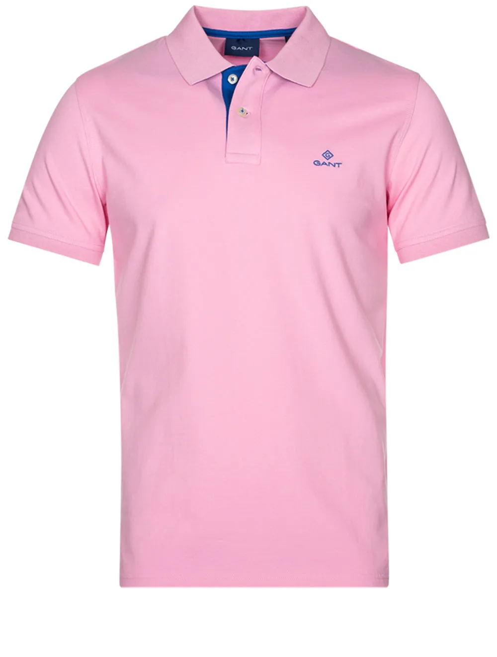 Polo à col contrasté piqué rose vif
