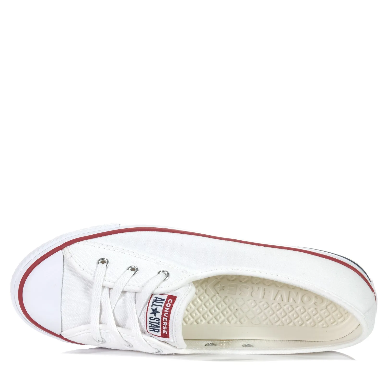 Converse Chuck Taylor Ballerine à Lacets Slip Bas Blanc