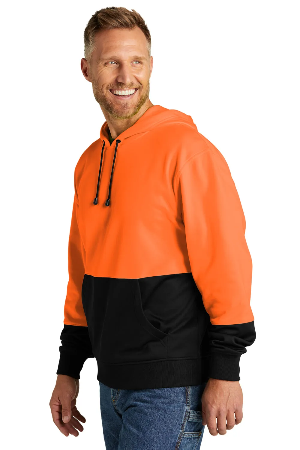 CornerStone Sweat à capuche pour hommes avec poche kangourou - visibilité accrue et évacuation de l'humidité - Orange sécurité