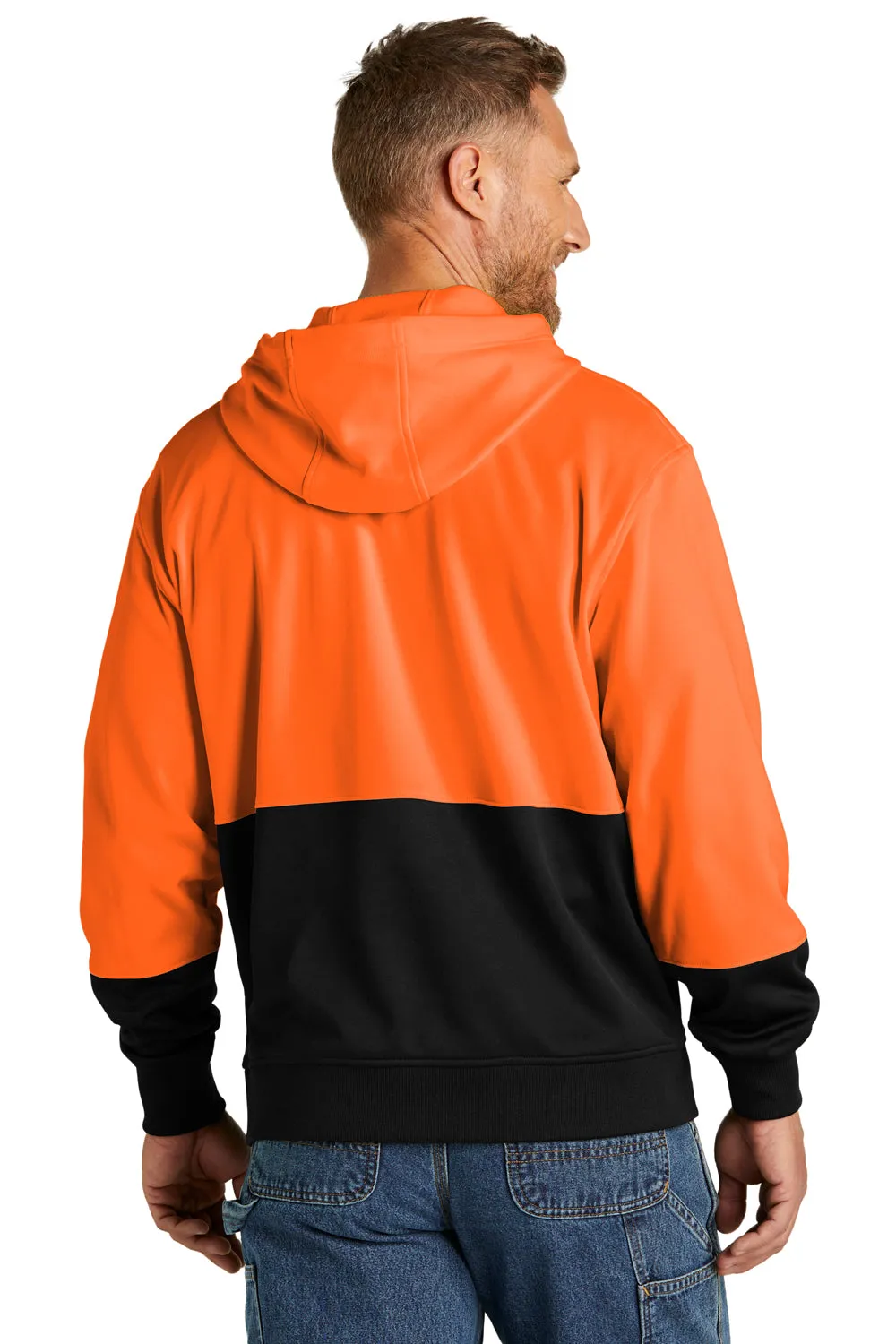 CornerStone Sweat à capuche pour hommes avec poche kangourou - visibilité accrue et évacuation de l'humidité - Orange sécurité