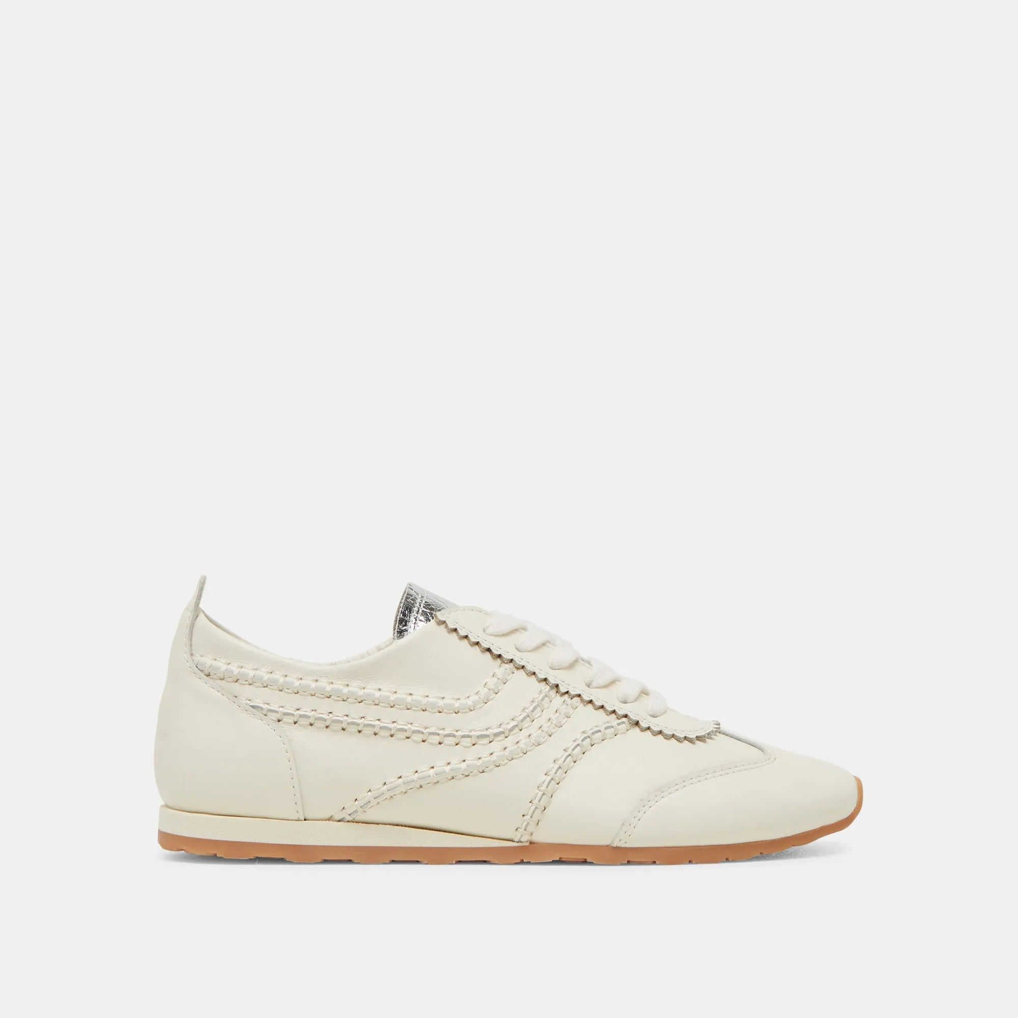 DELANY SNEAKERS CUIR BLANC CASSÉ