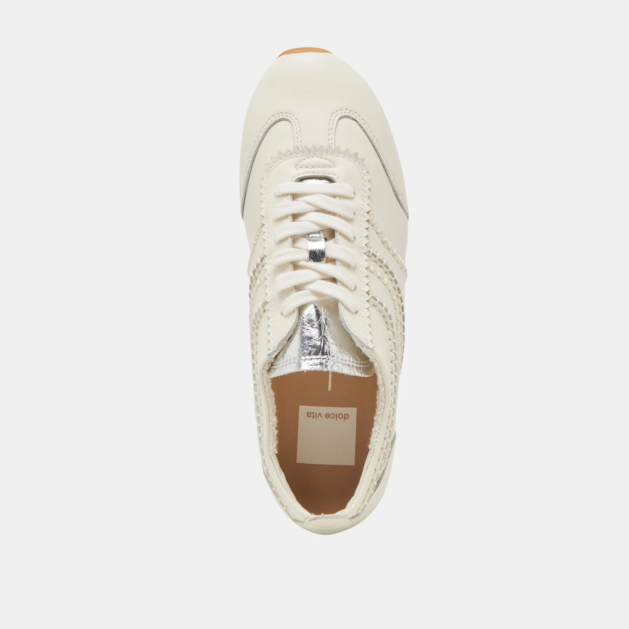 DELANY SNEAKERS CUIR BLANC CASSÉ