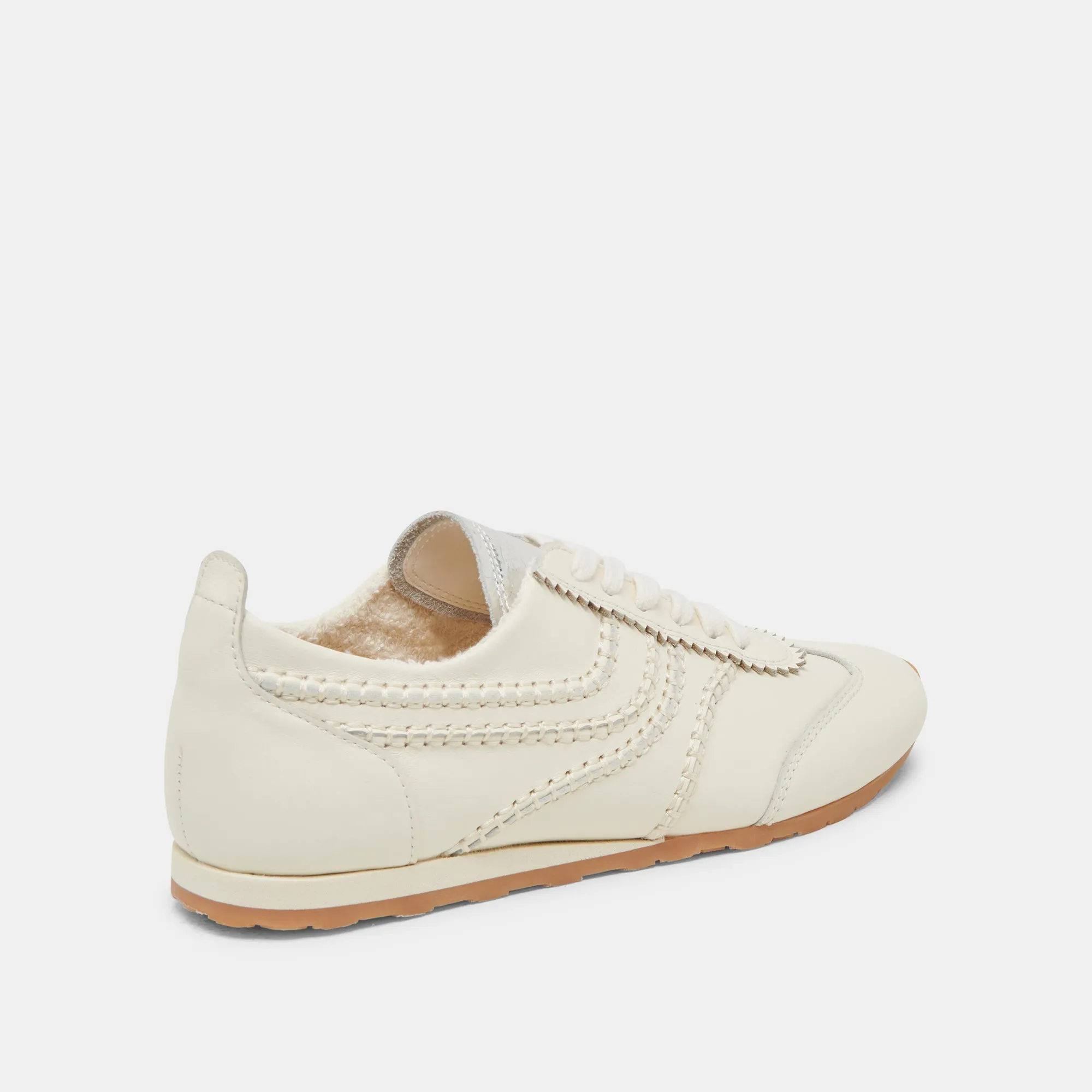DELANY SNEAKERS CUIR BLANC CASSÉ