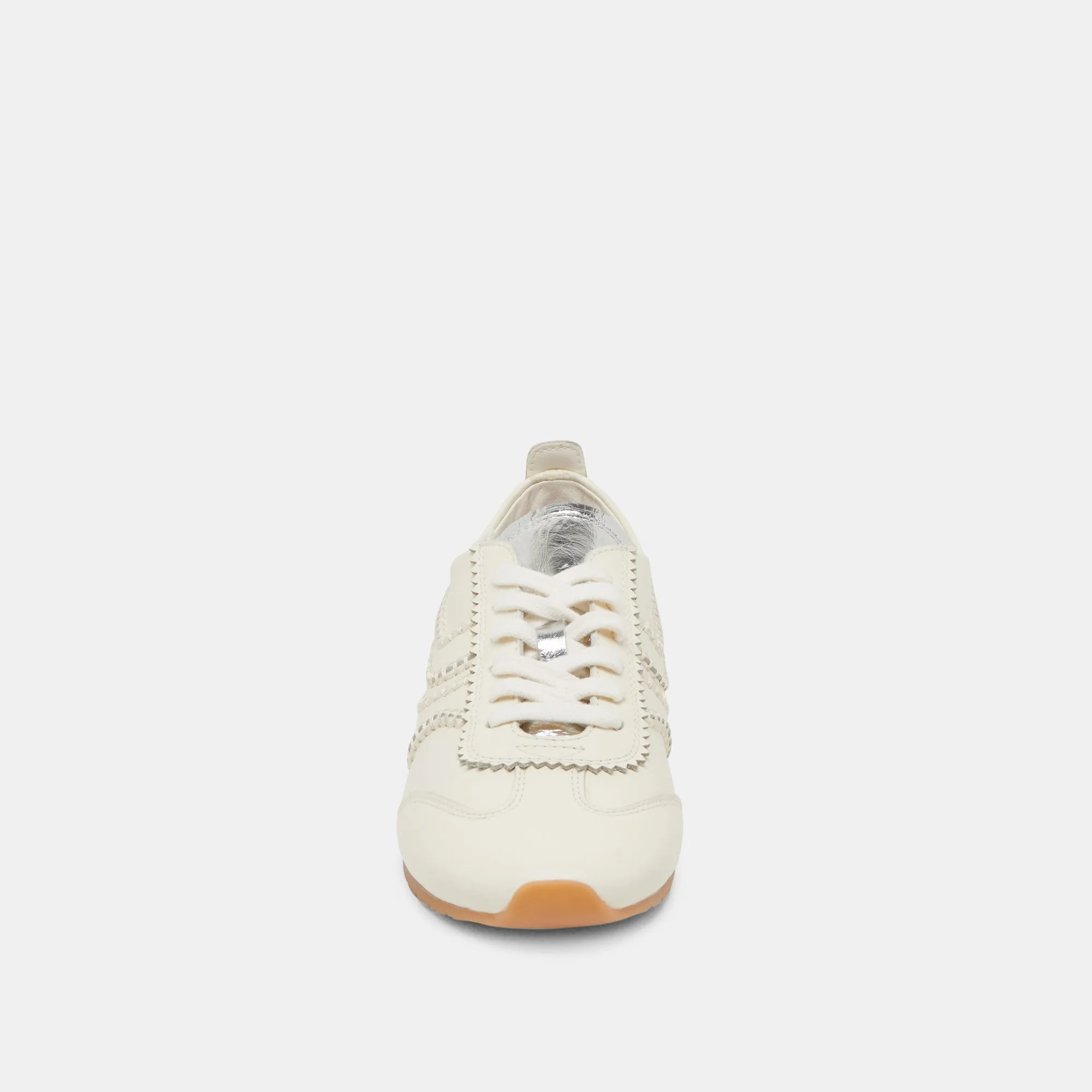 DELANY SNEAKERS CUIR BLANC CASSÉ