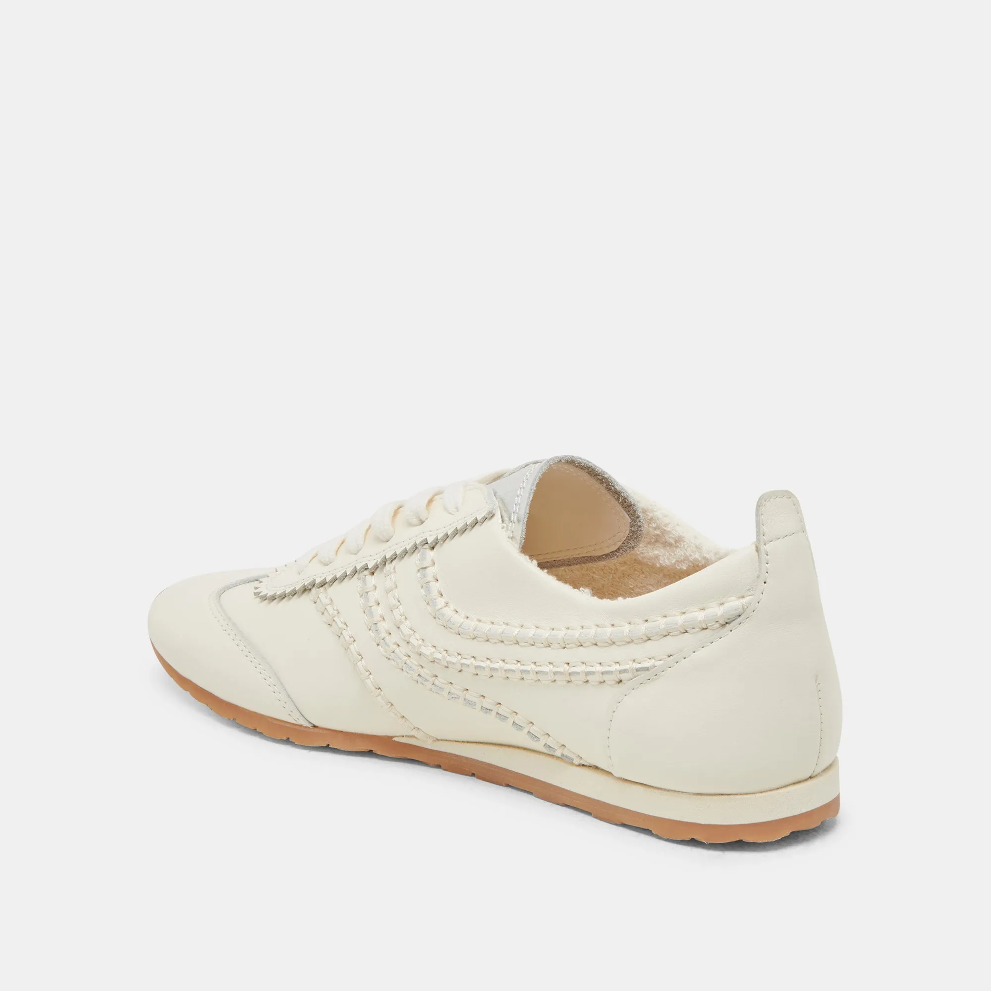 DELANY SNEAKERS CUIR BLANC CASSÉ