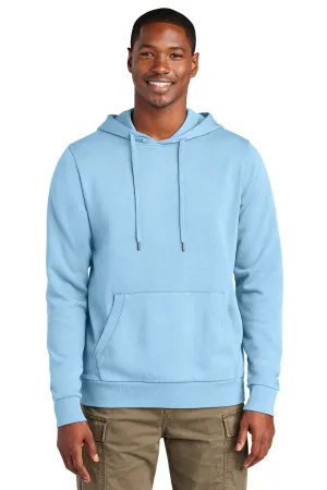 District Mens District Wash Fleece Hooded Sweatshirt Hoodie w/ Pouch Pocket - Heritage Blue