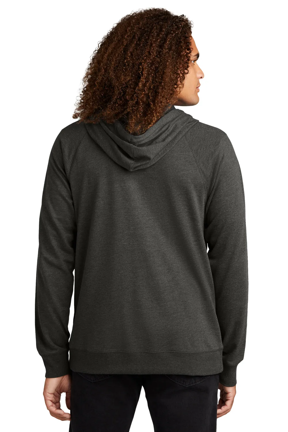 Pull à capuche en French Terry pour homme avec fermeture éclair complète et poches - Gris charbon lavé