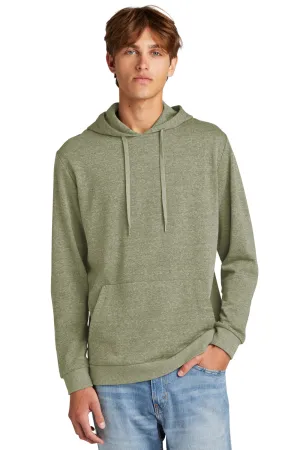 District Mens Perfect Tri Fleece Hooded Sweatshirt Hoodie w/ Pouch Pocket - Military Green Frost
