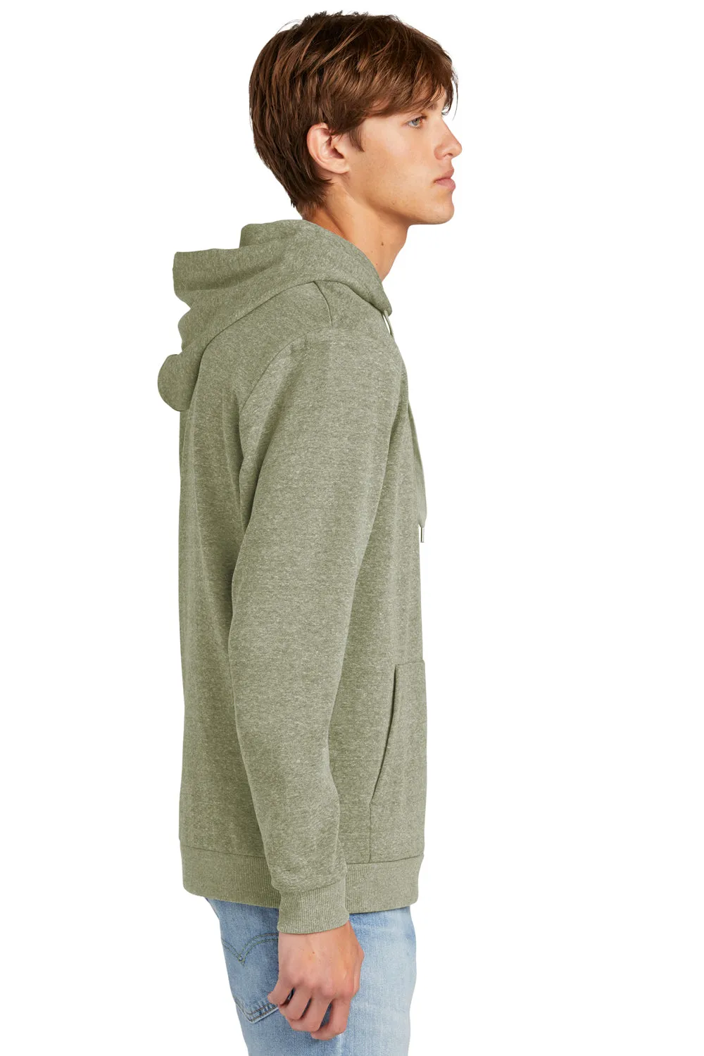 Pull à capuche parfait pour hommes en tri polaire District avec poche kangourou - Vert militaire givré