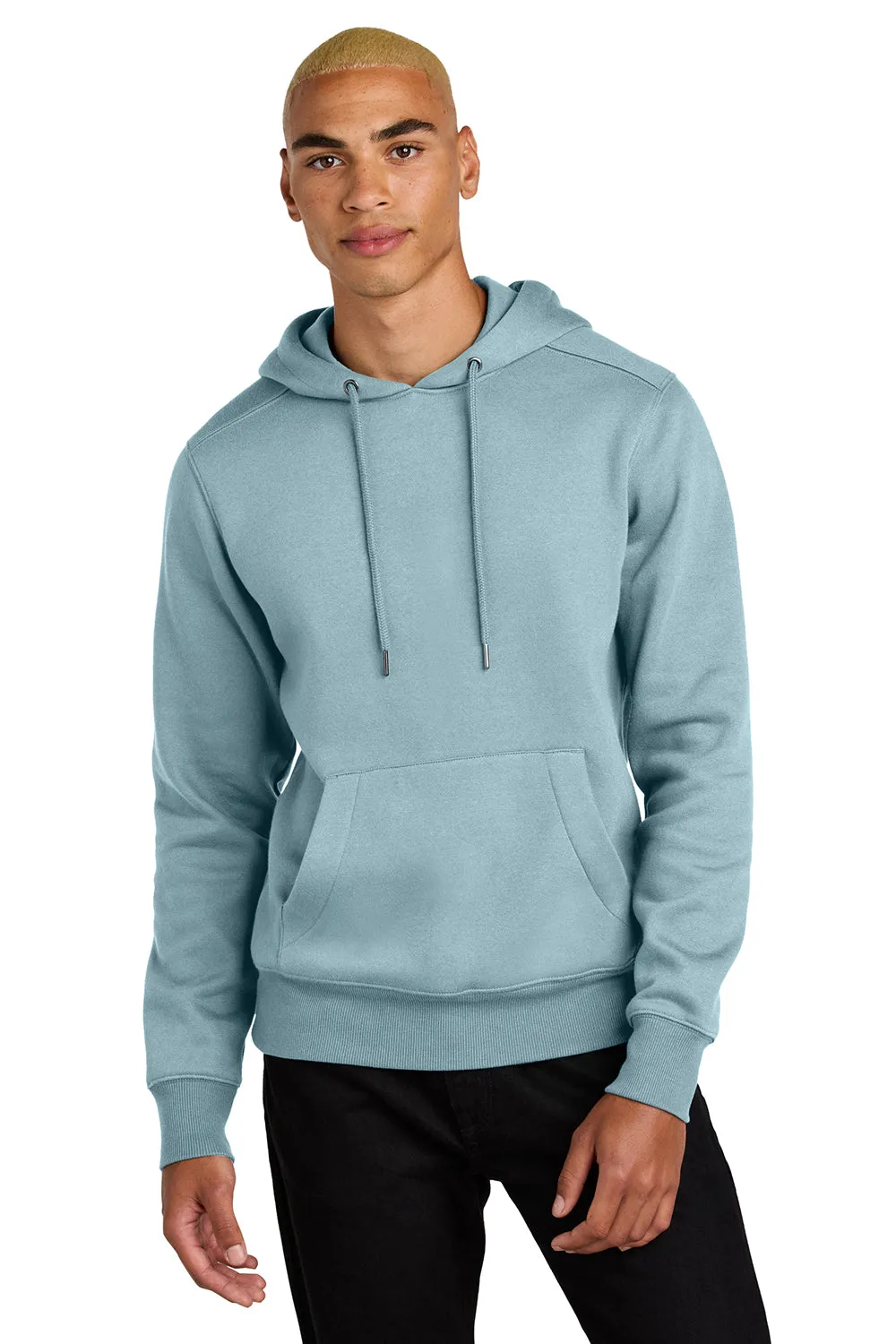 Pull à capuche en polaire parfait pour le poids des hommes du District avec poche kangourou - Bleu brumeux
