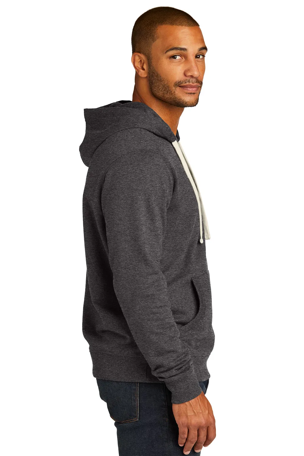 Pull à capuche en polaire pour homme District avec poche kangourou - Gris charbon chiné