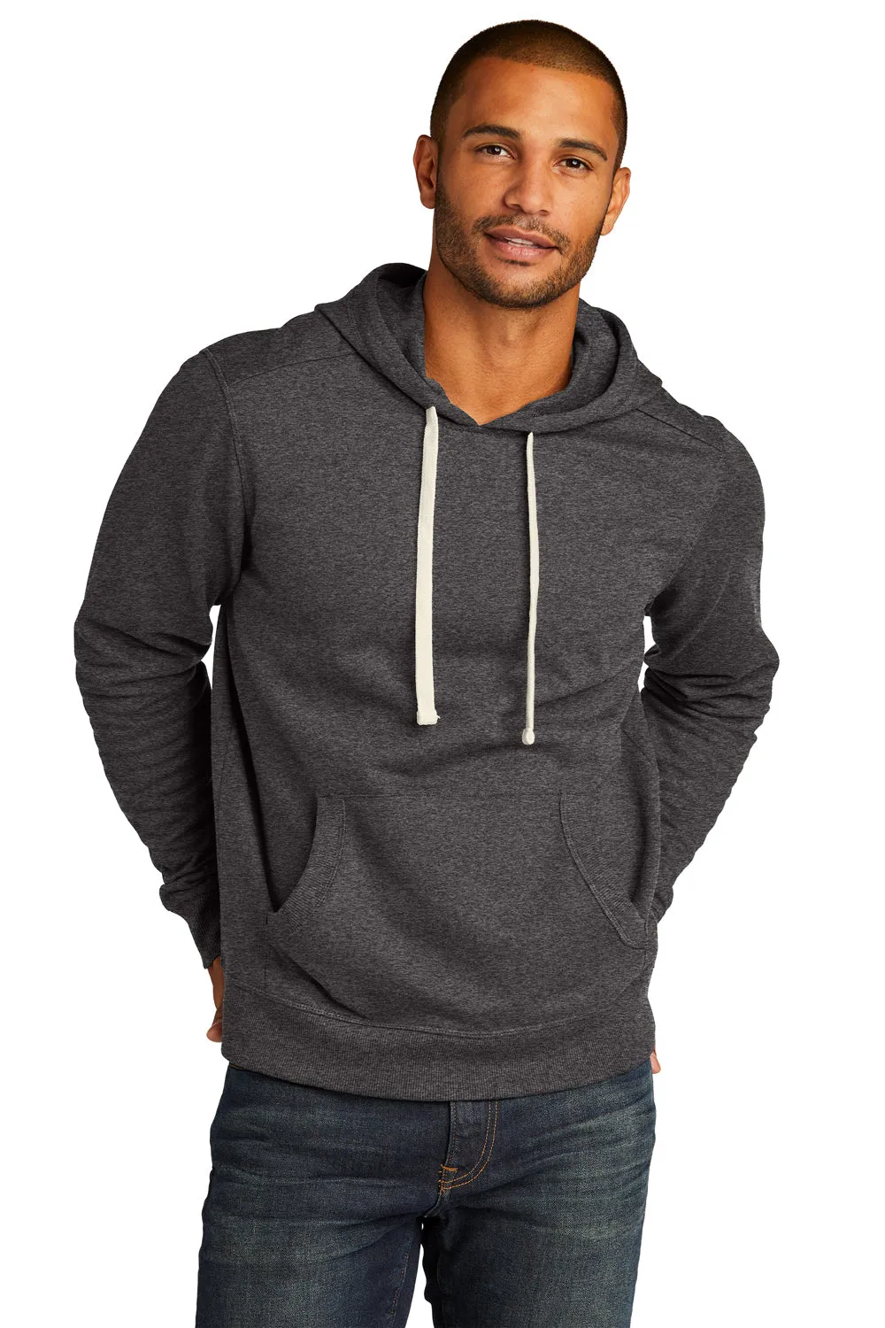 Pull à capuche en polaire pour homme District avec poche kangourou - Gris charbon chiné
