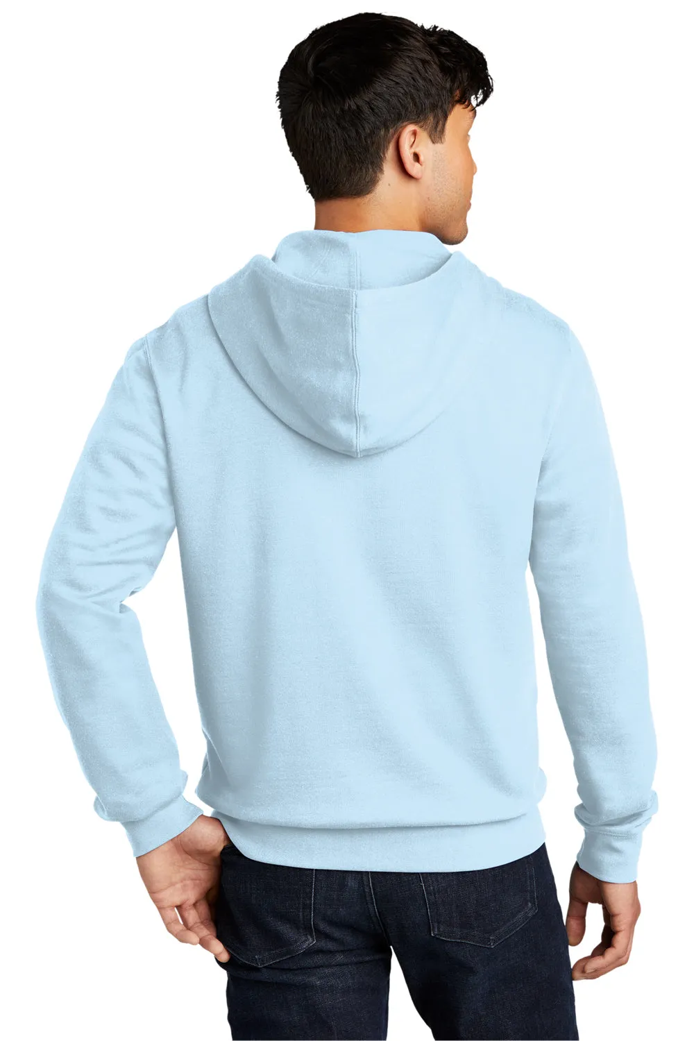 Pull à capuche zippé très important pour hommes District avec poches - Bleu glace