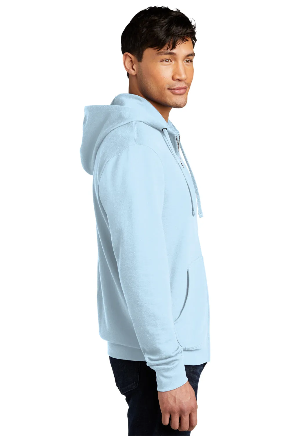 Pull à capuche zippé très important pour hommes District avec poches - Bleu glace