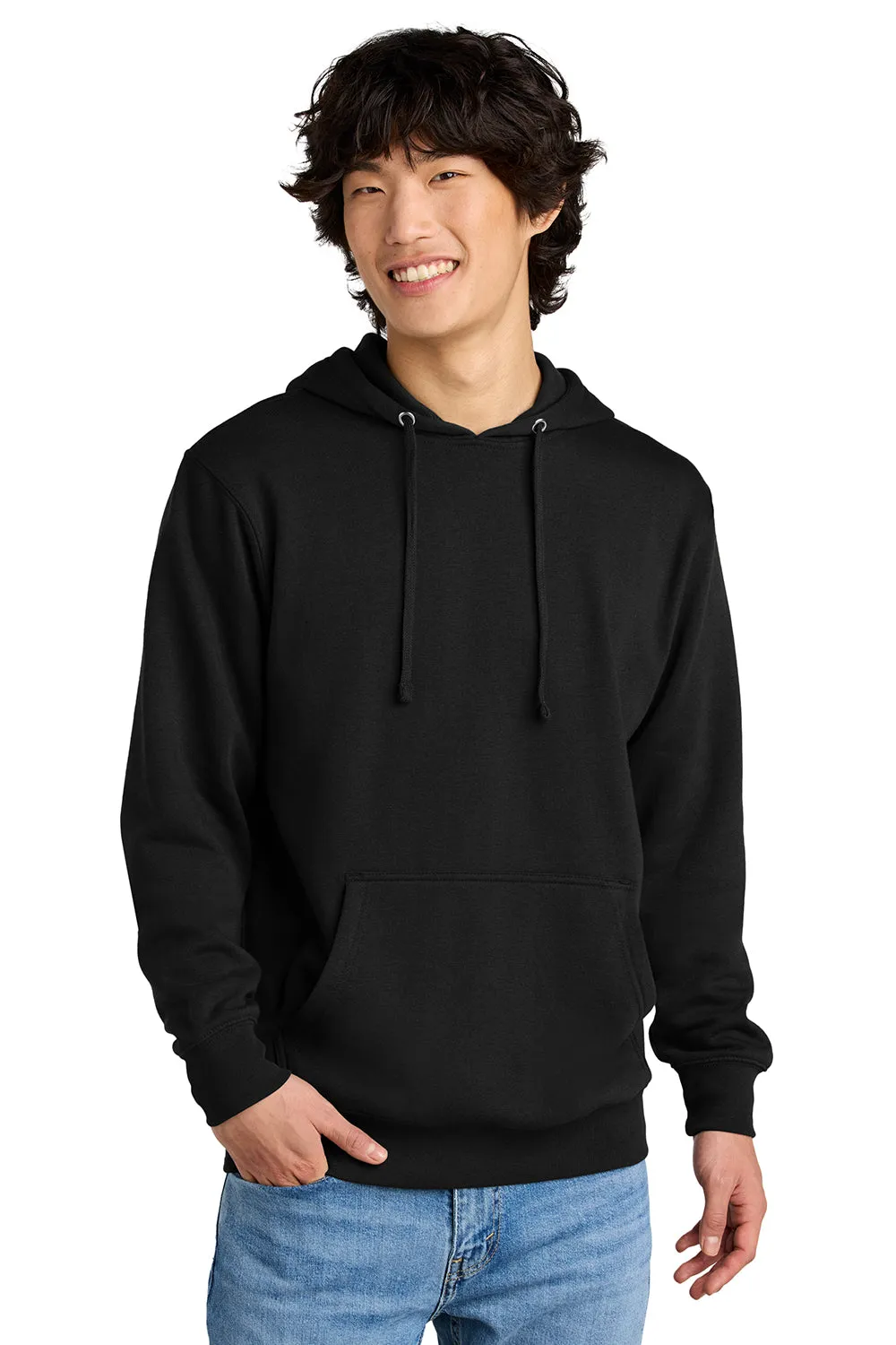 Pull à capuche en polaire très important pour hommes District avec poche kangourou - Noir