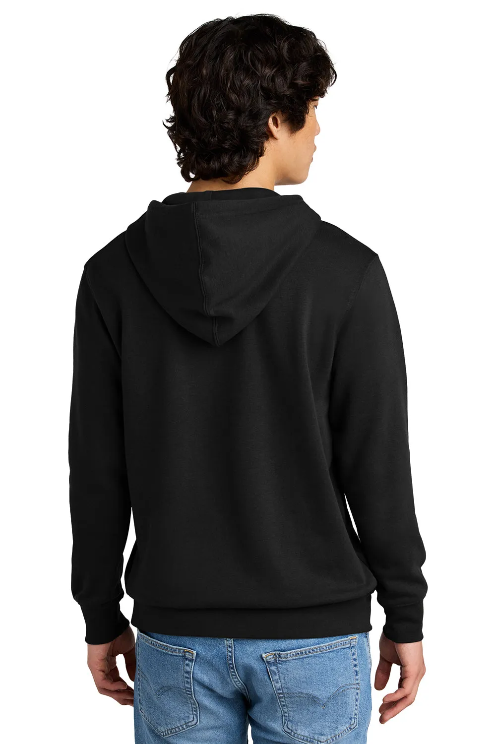 Pull à capuche en polaire très important pour hommes District avec poche kangourou - Noir